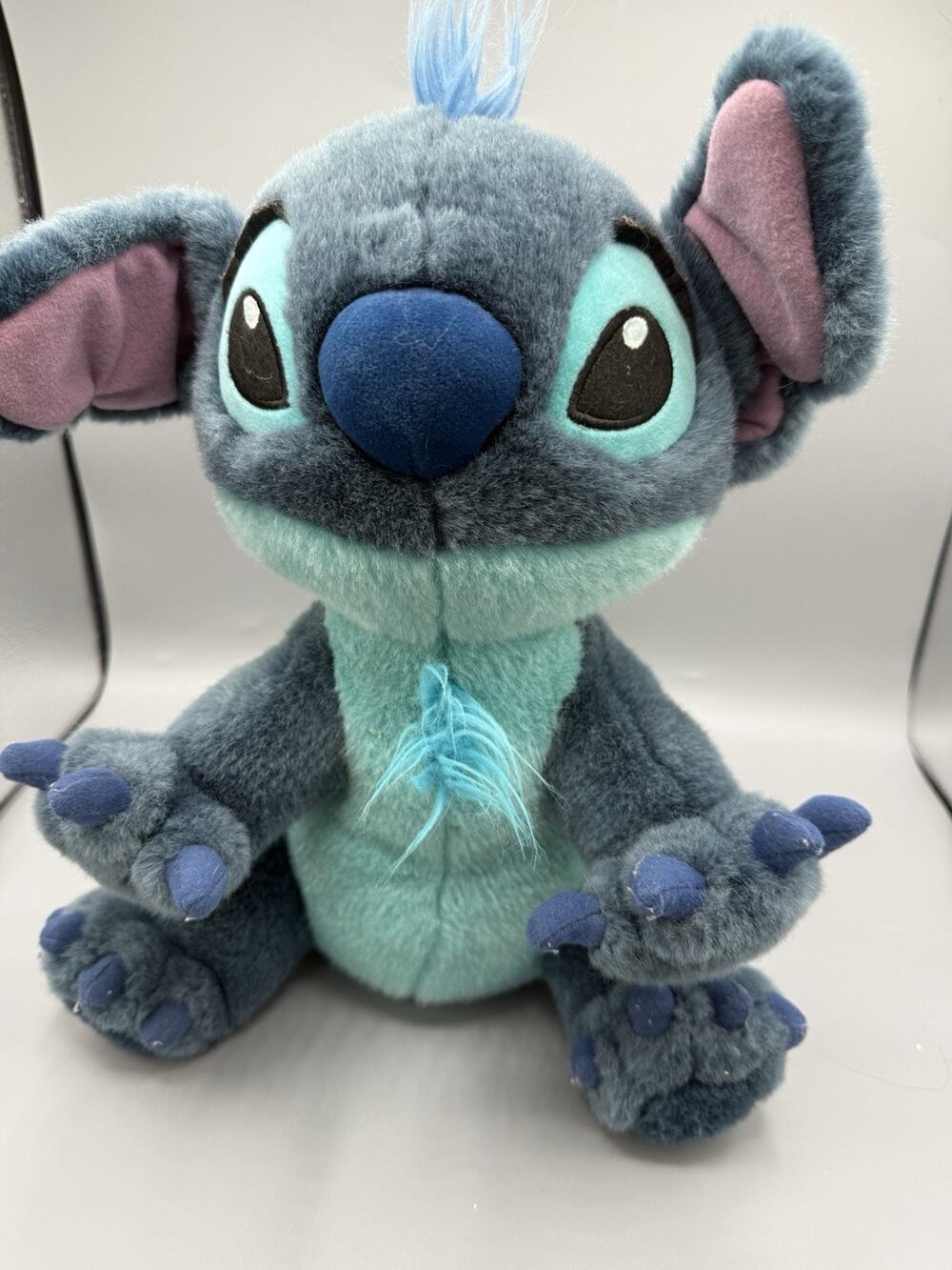 Disney Store Lilo & Stitch Plush Stuffed Animal 13” Blue Stitch Toy 2005 EUC